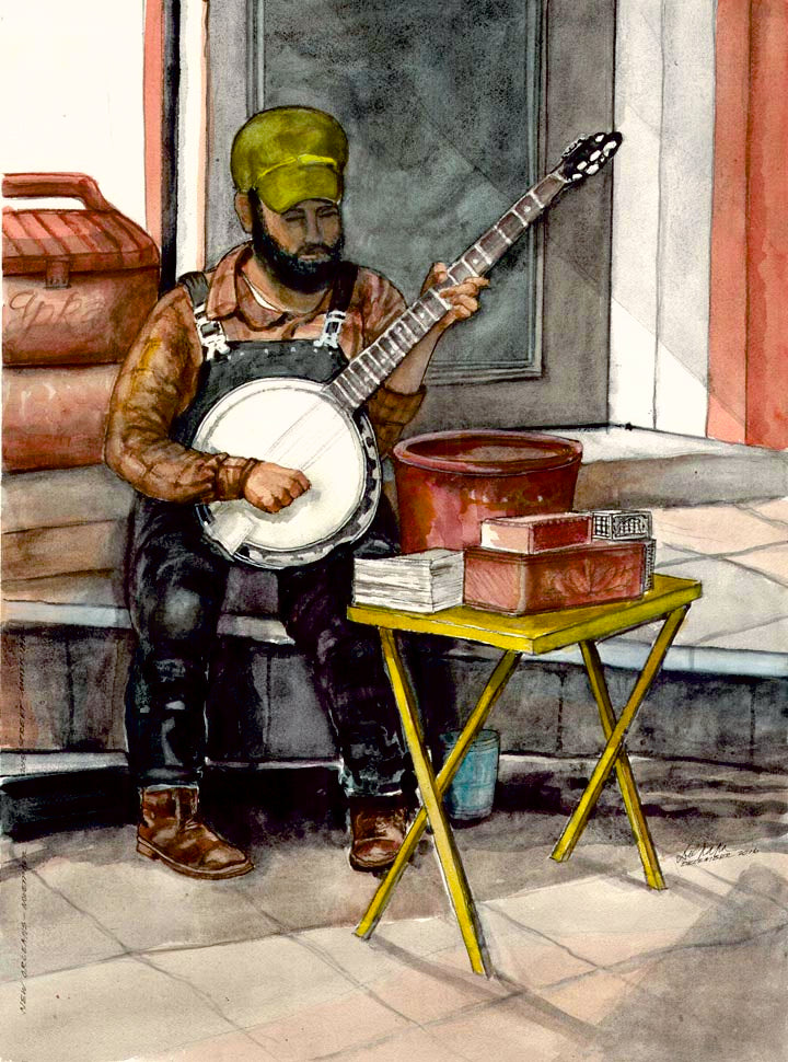 Local Banjo Banjo Player in New Orleans – Tin Shop Gallery
