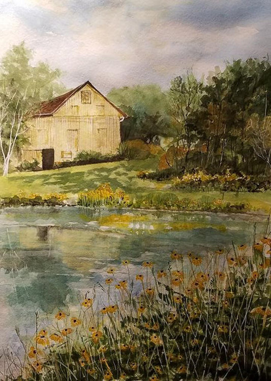 Barn and Willow Pond