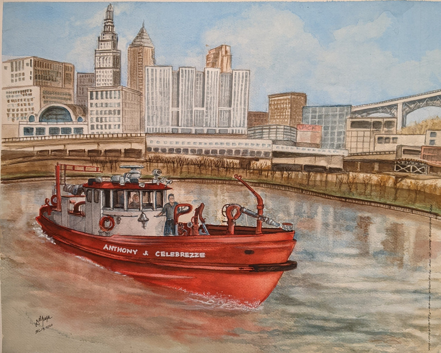 Anthony Celebrezze Fireboat on the Cuyahoga