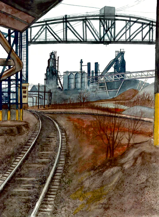 Steel Mill with Railroad Tracks